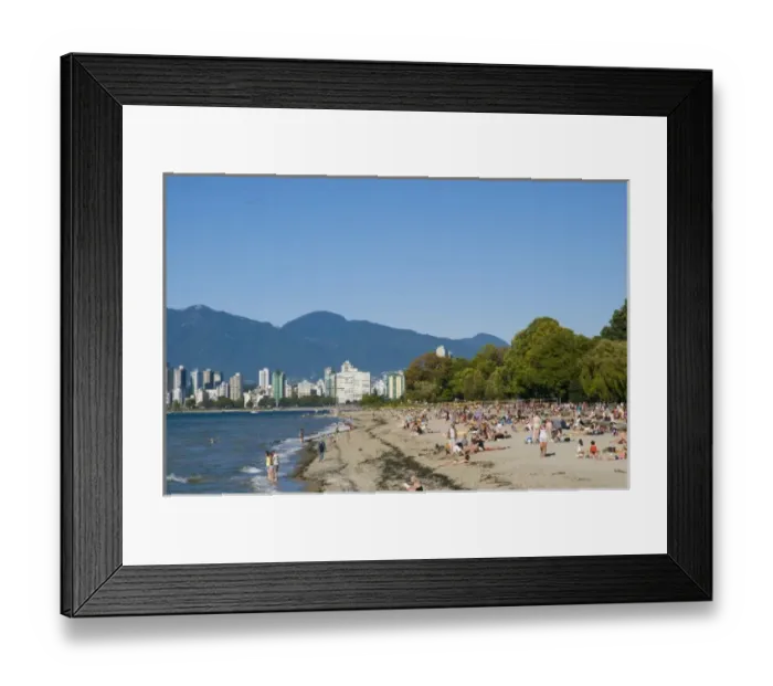 Framed Print : Kitsilano Beach park and swimming pool overlook English Bay and the skyline of downtown Vancouver Framed Print : Kitsilano Beach park and swimming pool overlook English Bay and the skyline of downtown Vancouver