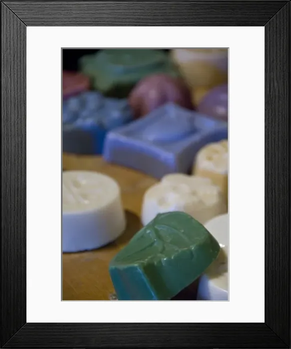 Framed Print : Canada, New Brunswick, Ste-Anne-de-Kent. Economusee Olivier Soapery. Traditional soap maker