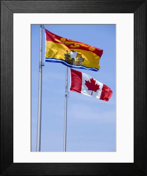 Framed Print : Canada, New Brunswick. New Brunswick flag Framed Print : Canada, New Brunswick. New Brunswick flag