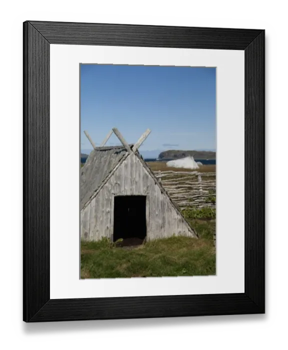 Framed Print : Canada, Newfoundland and Labrador, L Anse Aux Meadows. Norstead Viking Village Framed Print : Canada, Newfoundland and Labrador, L Anse Aux Meadows. Norstead Viking Village