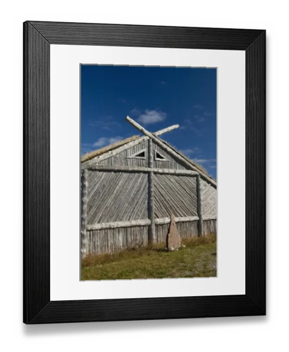 Framed Print : Canada, Newfoundland and Labrador, L Anse Aux Meadows. Norstead Viking Village Framed Print : Canada, Newfoundland and Labrador, L Anse Aux Meadows. Norstead Viking Village