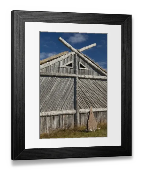 Framed Print : Canada, Newfoundland and Labrador, L Anse Aux Meadows. Norstead Viking Village Framed Print : Canada, Newfoundland and Labrador, L Anse Aux Meadows. Norstead Viking Village