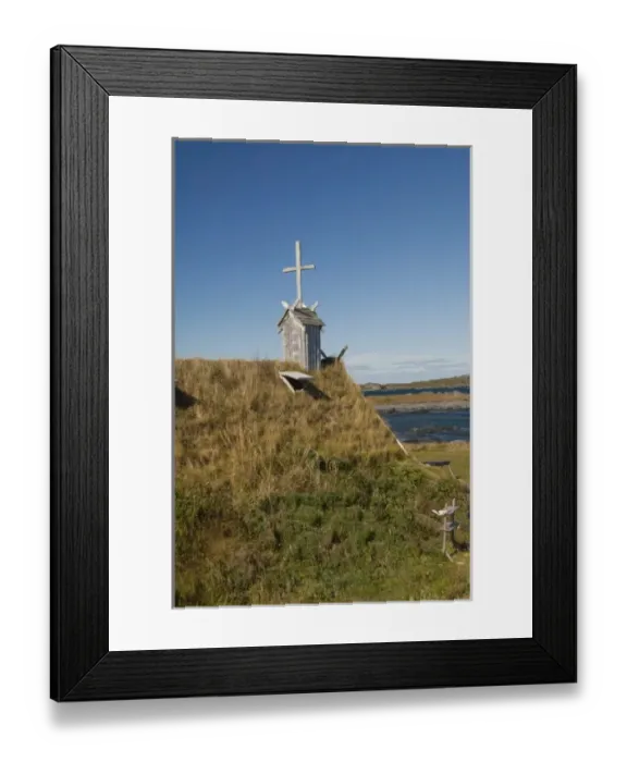 Framed Print : Canada, Newfoundland and Labrador, L Anse Aux Meadows. Norstead Viking Village Framed Print : Canada, Newfoundland and Labrador, L Anse Aux Meadows. Norstead Viking Village