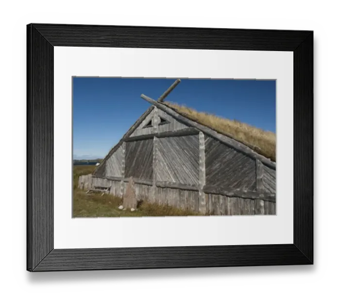 Framed Print : Canada, Newfoundland and Labrador, L Anse Aux Meadows. Norstead Viking Village Framed Print : Canada, Newfoundland and Labrador, L Anse Aux Meadows. Norstead Viking Village