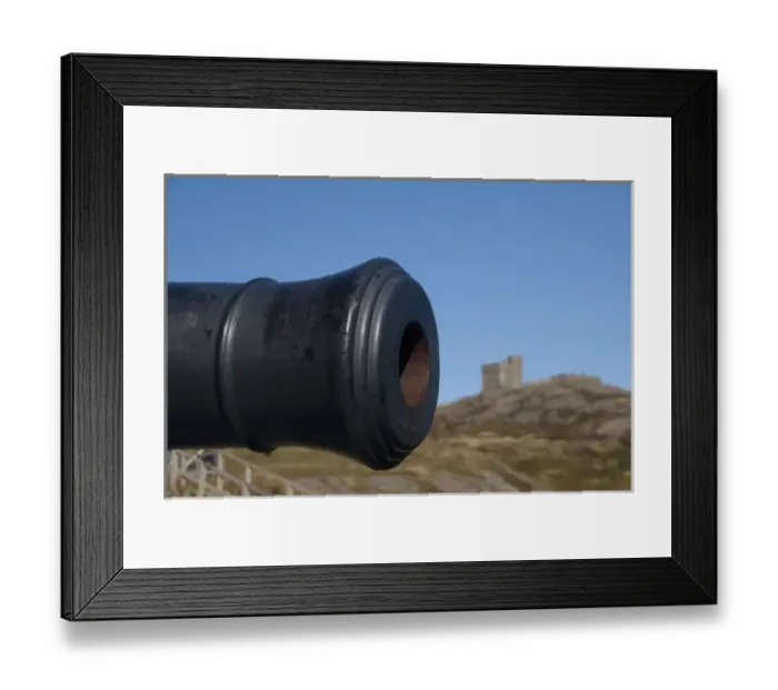 Framed Print : Canada, Newfoundland and Labrador, St. John s. Cannon on Signal Hill in front