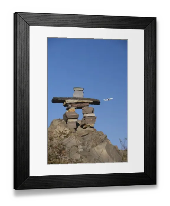 Framed Print : Canada, Newfoundland, St. John s. Inukshuk (to act the same way as a human)