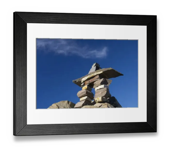 Framed Print : Canada, Newfoundland, St. John s. Inukshuk (to act the same way as a human)