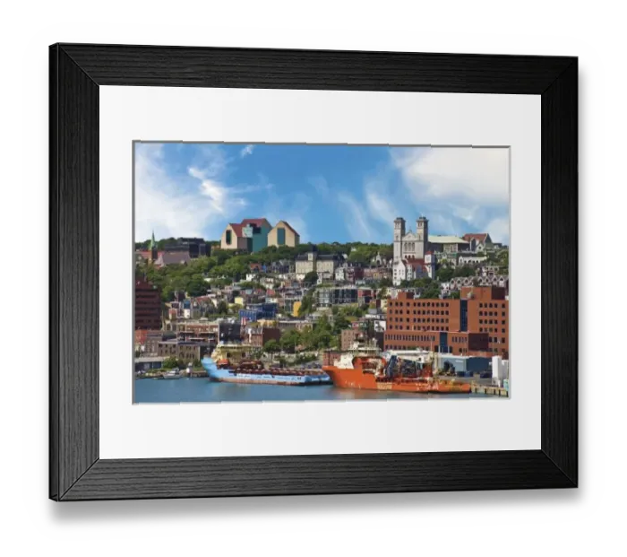 Framed Print : St. Johns, Newfoundland, Canada, the coastline of traditional Jelly Bean houses Framed Print : St. Johns, Newfoundland, Canada, the coastline of traditional Jelly Bean houses
