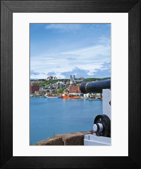 Framed Print : St. Johns, Newfoundland, Canada, the waterfront of St. Johns as seen Framed Print : St. Johns, Newfoundland, Canada, the waterfront of St. Johns as seen
