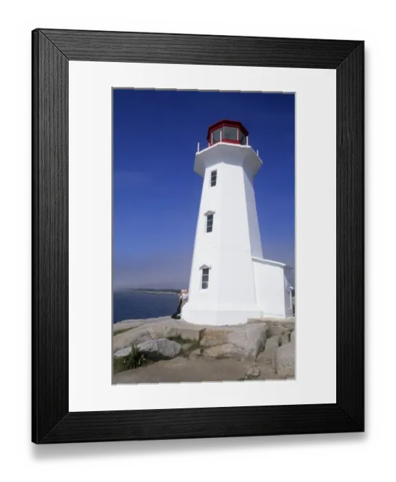 Framed Print : Famous Lighthouse in Peggys Cove in Nova Scotia Canada