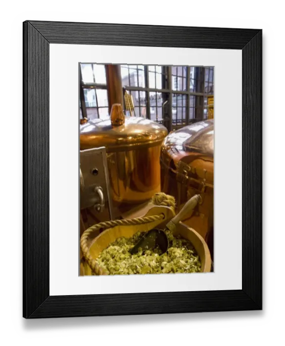 Framed Print : Canada, Nova Scotia, Halifax. Alexander Keiths Nova Scotia Brewery, copper tanks & hops Framed Print : Canada, Nova Scotia, Halifax. Alexander Keiths Nova Scotia Brewery, copper tanks & hops