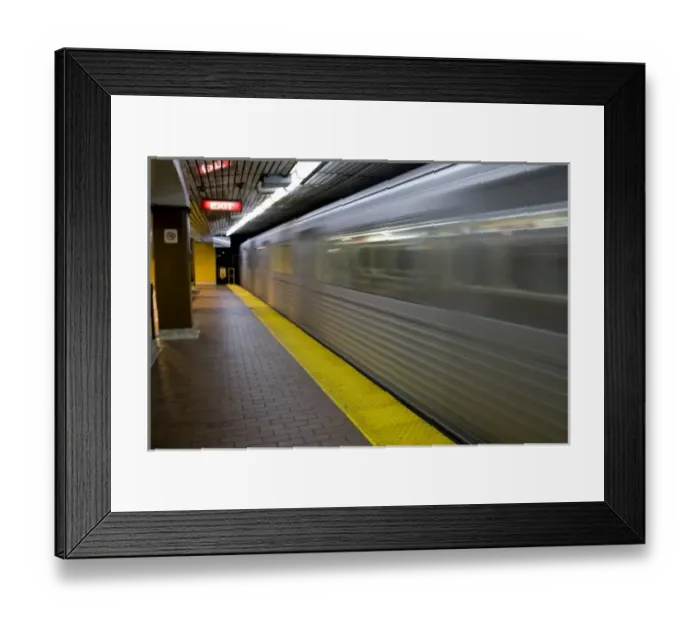Framed Print : Canada, Ontario, Toronto. Blur of a speeding subway train Framed Print : Canada, Ontario, Toronto. Blur of a speeding subway train