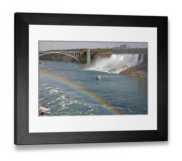 Framed Print : Canada, Ontario, Niagara Falls. Maid of the Mist boat ride under a rainbow Framed Print : Canada, Ontario, Niagara Falls. Maid of the Mist boat ride under a rainbow