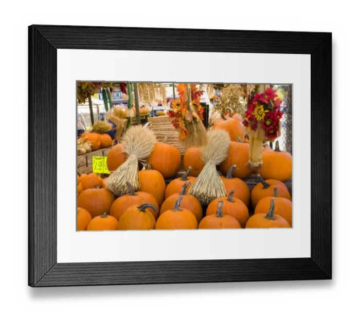Framed Print : Pumpkins and autum display at the By Market in Ottawa, Ontario, Canada