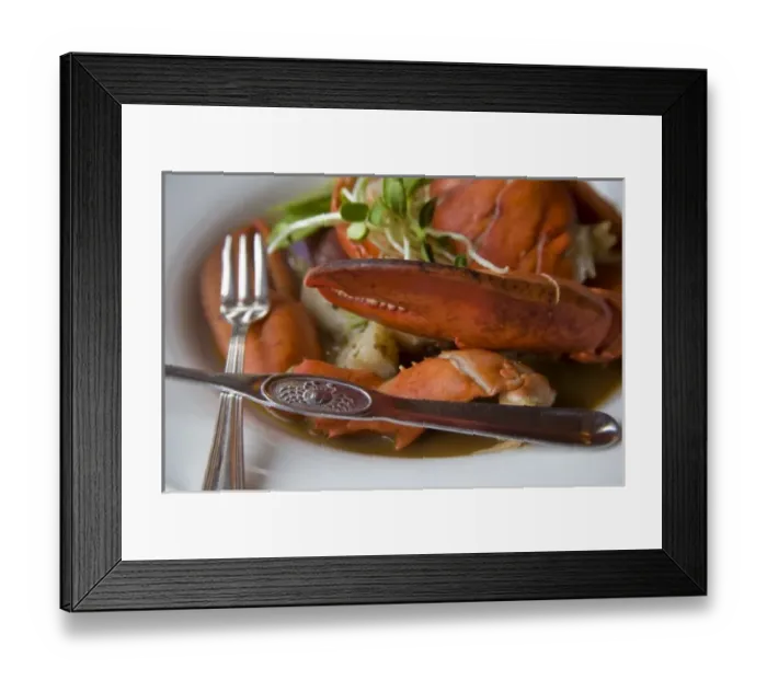 Framed Print : Canada, Prince Edward Island, Dalvay-by-the-sea. Lobster dish at the Dalvay-by-the-sea Historic Inn Framed Print : Canada, Prince Edward Island, Dalvay-by-the-sea. Lobster dish at the Dalvay-by-the-sea Historic Inn