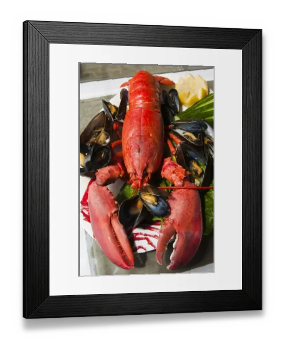 Framed Print : Souris, Prince Edward Island. Fresh lobster at the FIddlin Lobster restaurant Framed Print : Souris, Prince Edward Island. Fresh lobster at the FIddlin Lobster restaurant