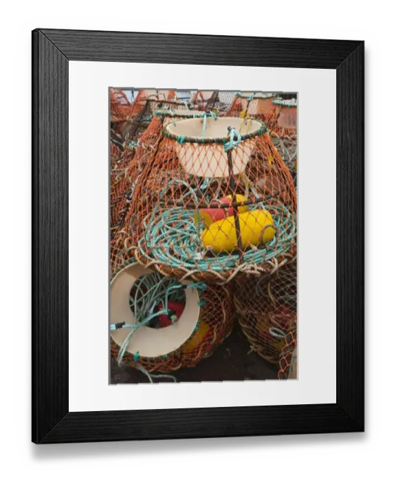 Framed Print : Victoria, Prince Edward Island. Crab pots (traps) in Victoria