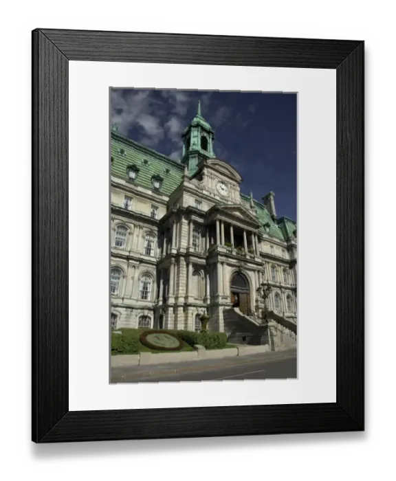 Framed Print : Canada, Quebec, Montreal. Heart of Old Montreal, Jacques Cartier Square, City Hall