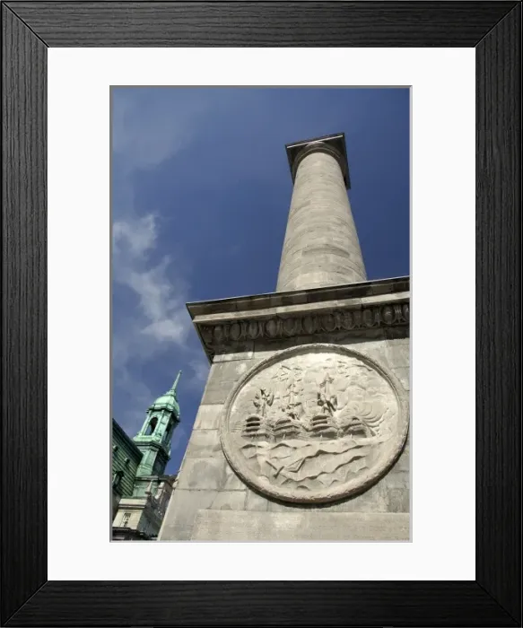Framed Print : Canada, Quebec, Montreal. Jacques Cartier Square, Nelson column, & City Hall in distance Framed Print : Canada, Quebec, Montreal. Jacques Cartier Square, Nelson column, & City Hall in distance