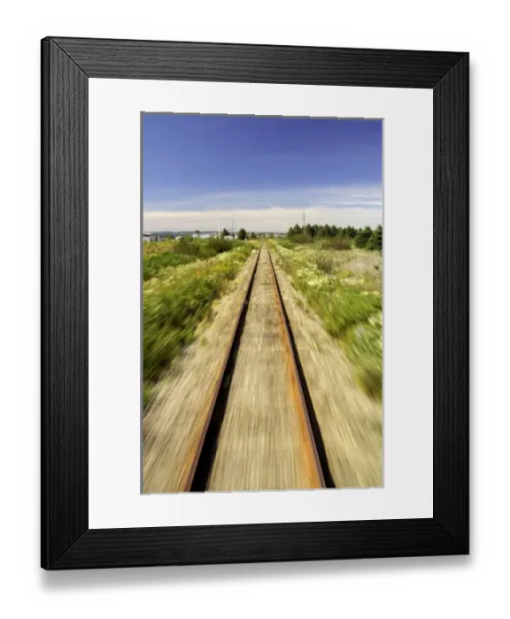 Framed Print : Canada, Quebec. VIA Rail Canada train The Chaleur between Montreal & Gaspesie. Views from the train Framed Print : Canada, Quebec. VIA Rail Canada train The Chaleur between Montreal & Gaspesie. Views from the train
