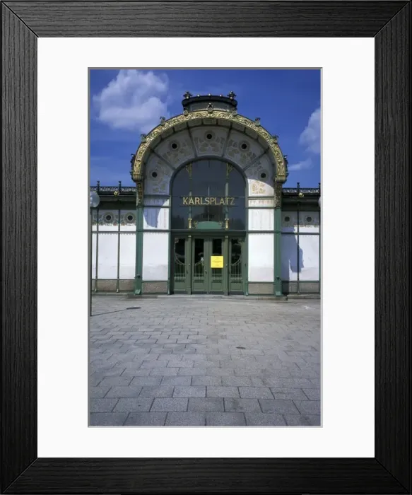 Framed Print : Europe, Austria, Vienna. Karlsplatz U Bahn Station, designed by Otto Wagner