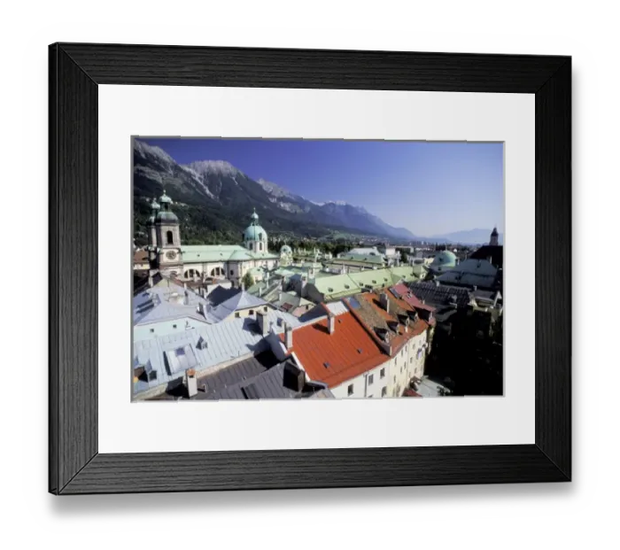 Framed Print : Austria, Innsbruck. Old town architecture