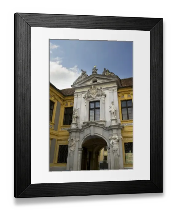 Framed Print : Europe, Austria, Wachau Valley, Lower Austria, Durnstein, abbey, courtyard, church Framed Print : Europe, Austria, Wachau Valley, Lower Austria, Durnstein, abbey, courtyard, church