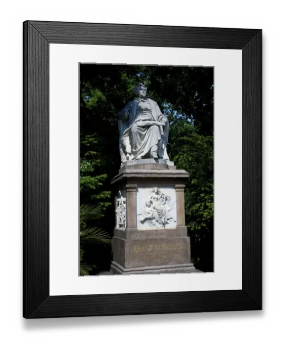 Framed Print : Europe, Austria, Vienna, statue of Schubert in Viennese City Park