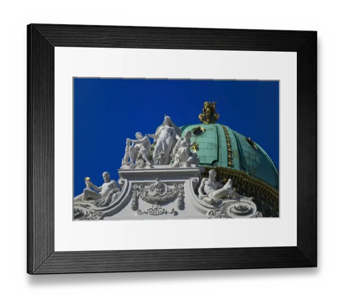 Framed Print : Sculpture on dome of National Library, Hofburg (Imperial Palace) Complex, Vienna, Austria Framed Print : Sculpture on dome of National Library, Hofburg (Imperial Palace) Complex, Vienna, Austria