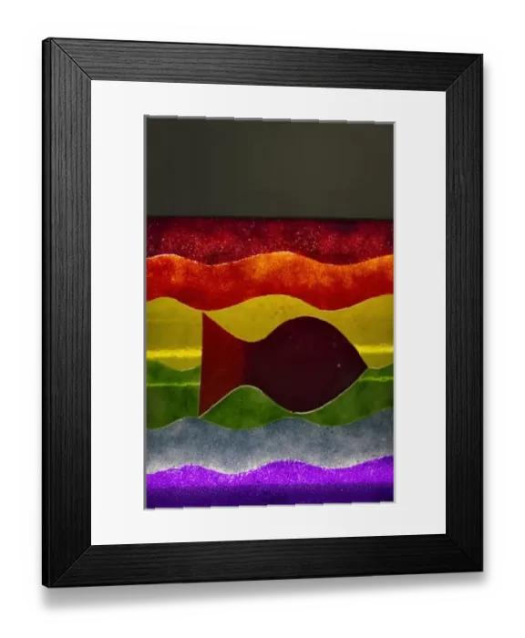 Framed Print : Colorful picture of fish, Vienna, Austria Framed Print : Colorful picture of fish, Vienna, Austria