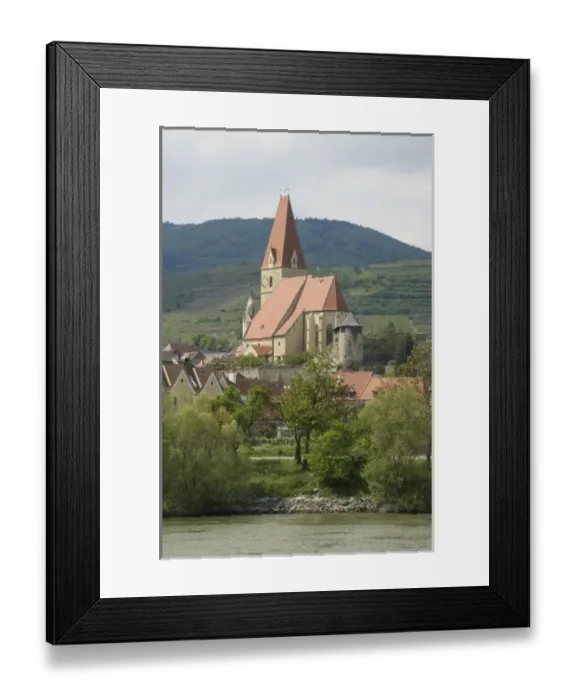 Framed Print : Europe, Austria, Upper Austria, Vocklabruck, Weibenkirchen, town along the Danube River Framed Print : Europe, Austria, Upper Austria, Vocklabruck, Weibenkirchen, town along the Danube River