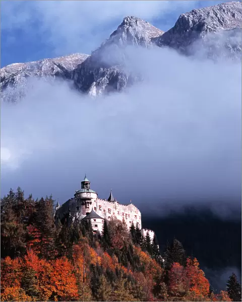 Built in 1077, Werfen Castle (Hohenwerfen) perches on a rocky outcrop at 9639 feet