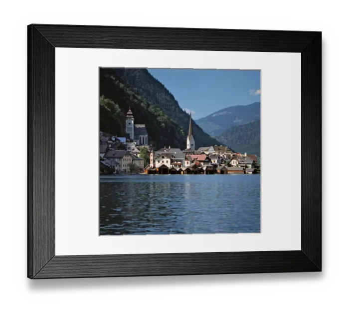 Framed Print : Europe, Austria, Hallstatt. The ancient village of Hallstatt reflects in the Hallstattersee Framed Print : Europe, Austria, Hallstatt. The ancient village of Hallstatt reflects in the Hallstattersee