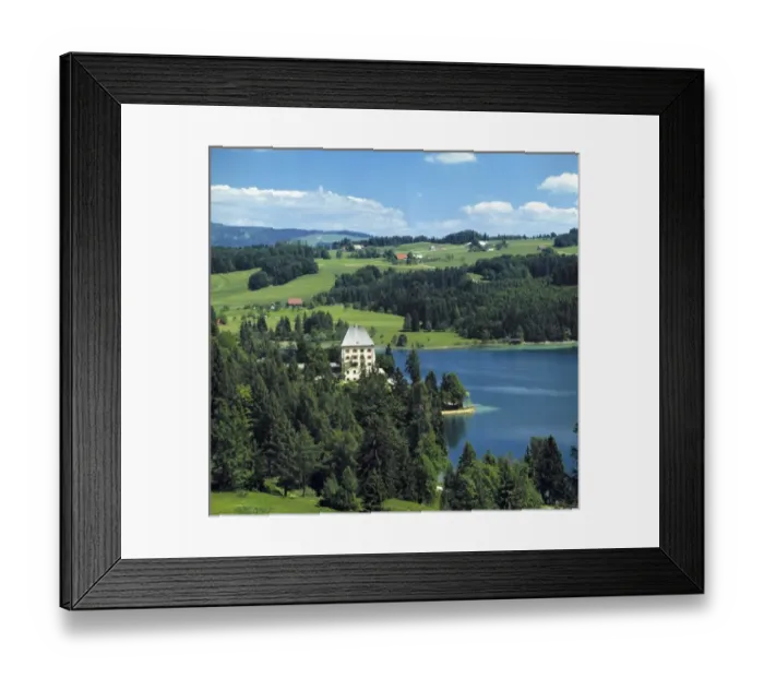 Framed Print : Europe, Austria, Fuschl. Schloss Fuschl Castle from the blue of the Fuschlsee in the Salzkammergut Framed Print : Europe, Austria, Fuschl. Schloss Fuschl Castle from the blue of the Fuschlsee in the Salzkammergut