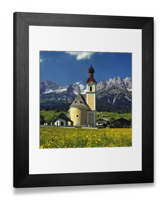 Framed Print : Europe, Austria, Inn River Valley. The charming church at Going in the Inn River Valley Framed Print : Europe, Austria, Inn River Valley. The charming church at Going in the Inn River Valley