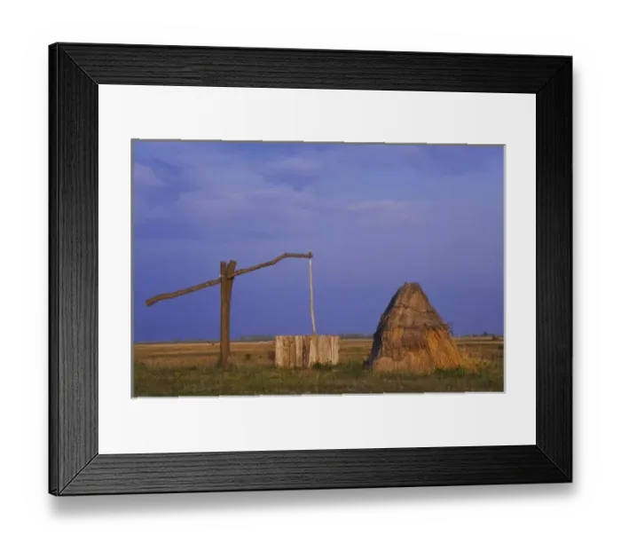Framed Print : Draw well and reed cottage in puszta, National Park Lake Neusiedl, Burgenland, Austria Framed Print : Draw well and reed cottage in puszta, National Park Lake Neusiedl, Burgenland, Austria