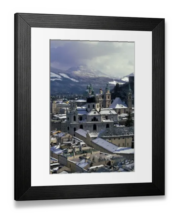 Framed Print : Austria, Salzburg. City view and Dom Cathedral Framed Print : Austria, Salzburg. City view and Dom Cathedral