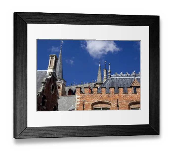 Framed Print : Belgium, Brugge (aka Brug or Bruge). UNESCO World Heritige Site. Typical medieval