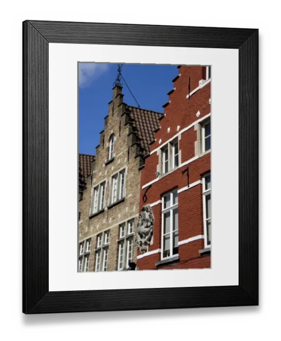 Framed Print : Europe, Belgium, Brugge (aka Brug or Bruge). Historic Brugge, UNESCO World Heritige Site