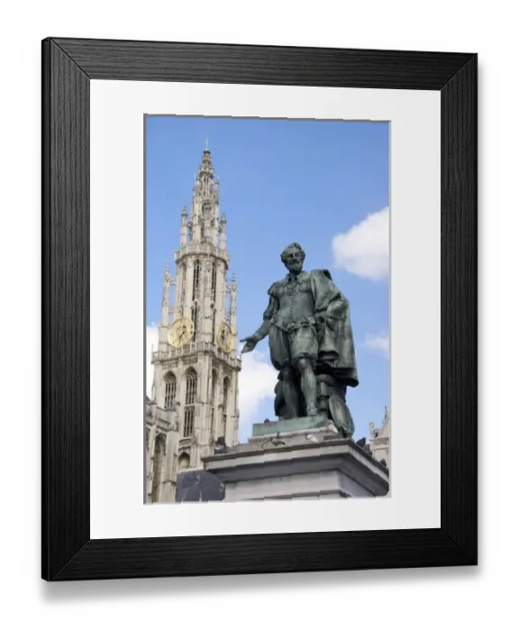 Framed Print : Belgium, Flanders, Antwerp Province, Antwerp, the Groenplaats or green square, Statue of Rubens Framed Print : Belgium, Flanders, Antwerp Province, Antwerp, the Groenplaats or green square, Statue of Rubens