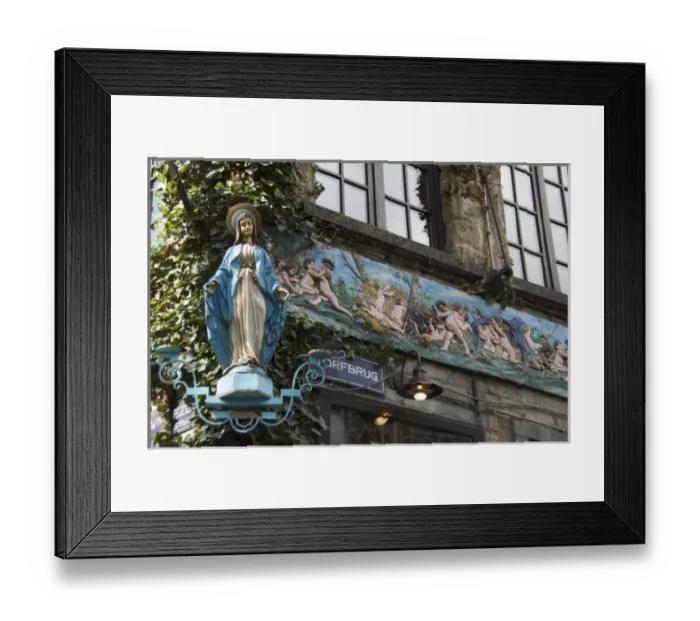 Framed Print : Belgium, Flanders, Antwerp Province, Antwerp, Statue of Madonna on corner of building Framed Print : Belgium, Flanders, Antwerp Province, Antwerp, Statue of Madonna on corner of building