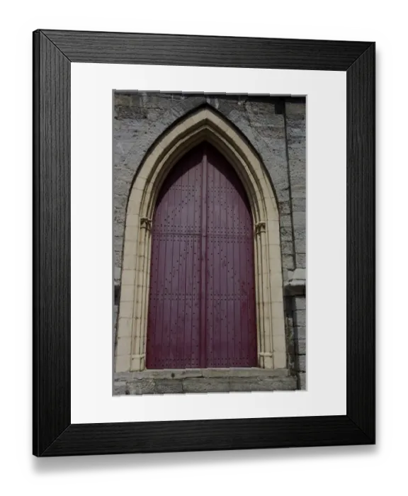 Framed Print : Unknown. Europe, Belgium, Ghent. A gothic arch forms a doorway in historic Ghent