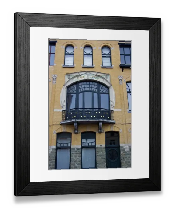 Framed Print : Europe, Belgium, Antwerp. An ornate Art Nouveau facade in Antwerps historic Framed Print : Europe, Belgium, Antwerp. An ornate Art Nouveau facade in Antwerps historic