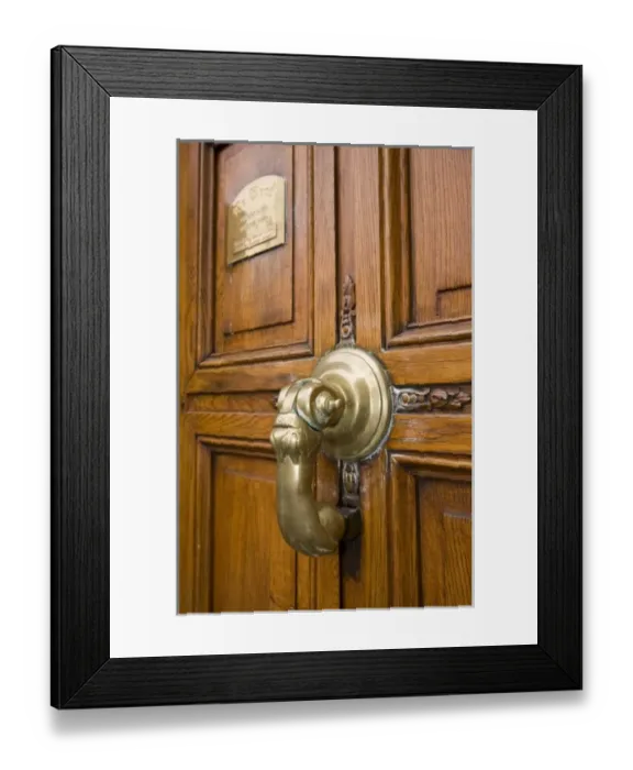 Framed Print : Belgium, Brussels, Grand Place, door knocker Framed Print : Belgium, Brussels, Grand Place, door knocker