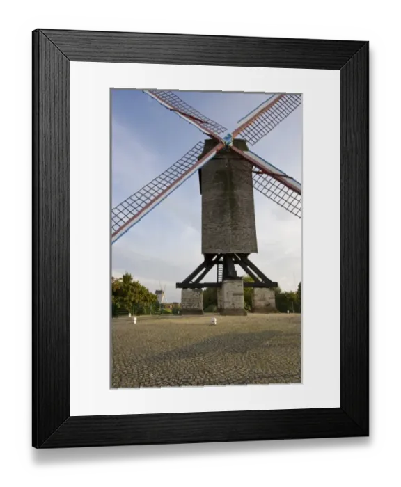 Framed Print : Belgium, Bruges, windmill