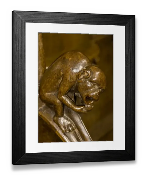 Framed Print : Belgium, Liege, wood carving in church pew Framed Print : Belgium, Liege, wood carving in church pew