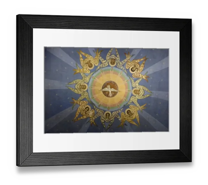 Framed Print : Bulgaria, Varna. Assumption of Virgin Mary Cathedral, Eastern Orthdodox. Historic ceiling frescos