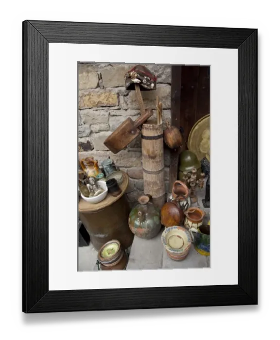 Framed Print : Bulgaria, Veliko Tarnovo. Samovodska Charsia, historic street, antique shop