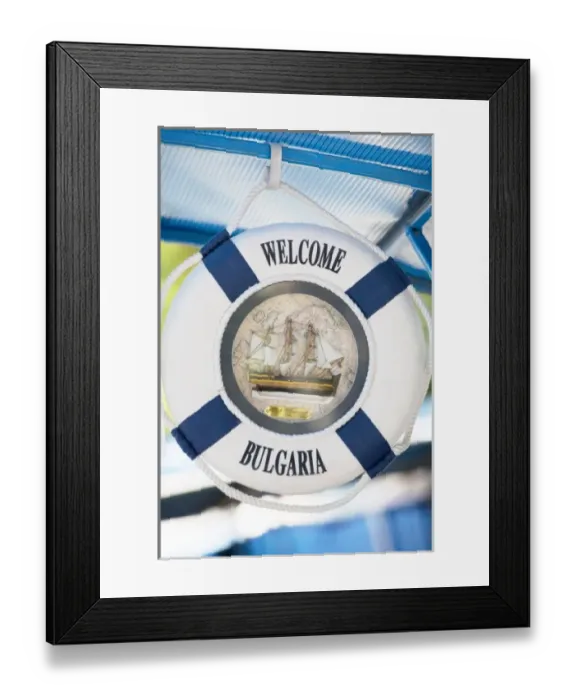 Framed Print : Souvenir nautical hat at outdoor market, Varna, Bulgaria Framed Print : Souvenir nautical hat at outdoor market, Varna, Bulgaria