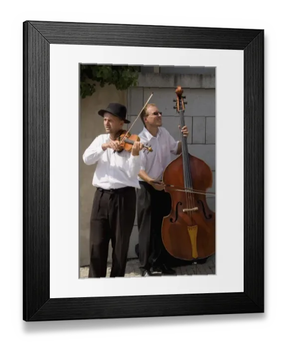 Framed Print : Fun on streets with the Funfair Orchester Polka Band at Archbishop Palace of tourist
